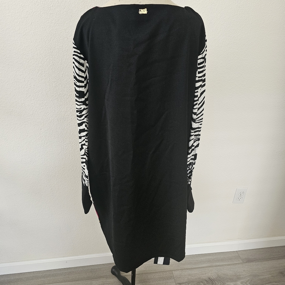 NWT Cavalli Class Zebra & Floral Long Sleeve Dress – Size IT 44 / US 8 - Picture 4 of 13